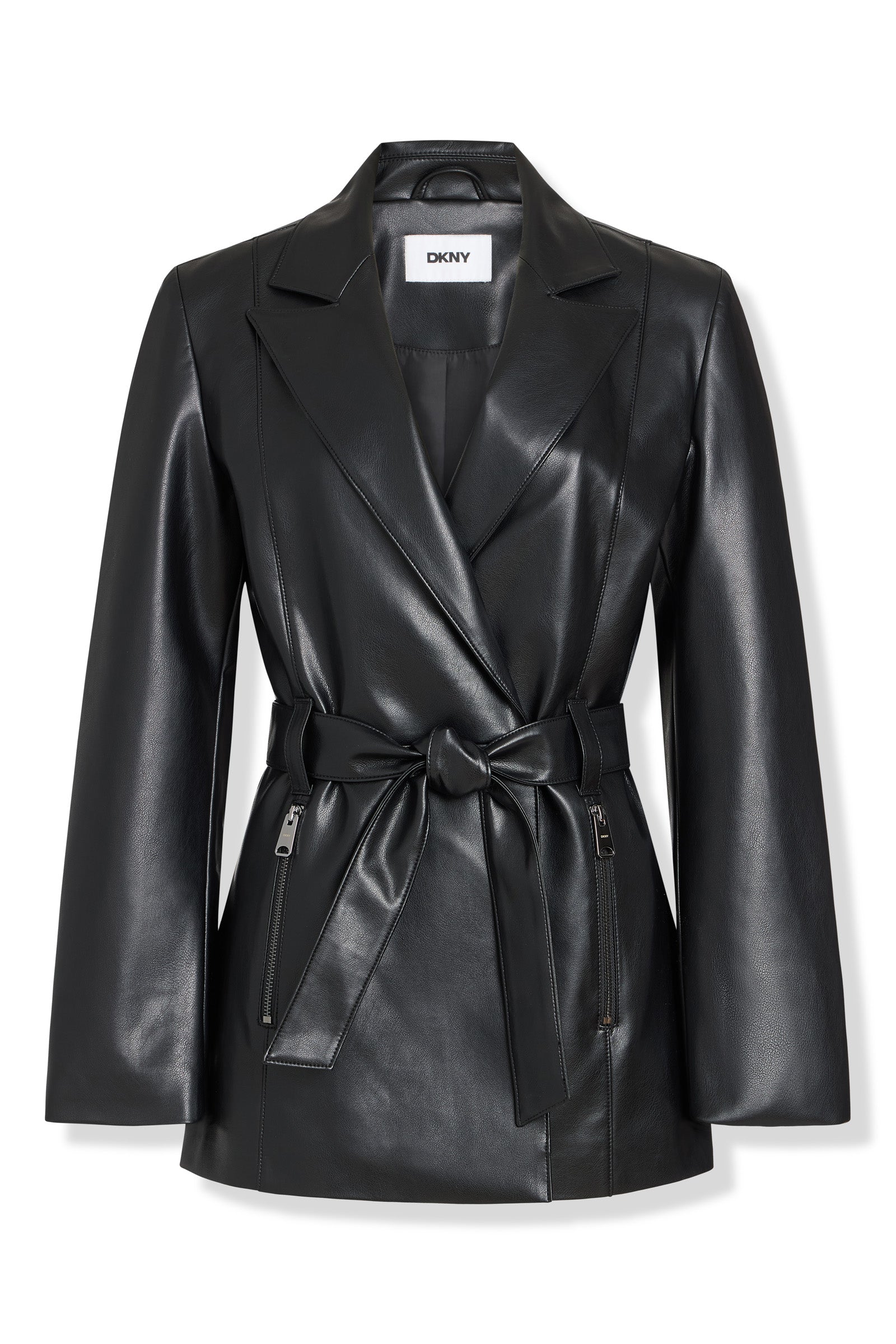 FAUX LEATHER BLAZER COAT VIEW 2