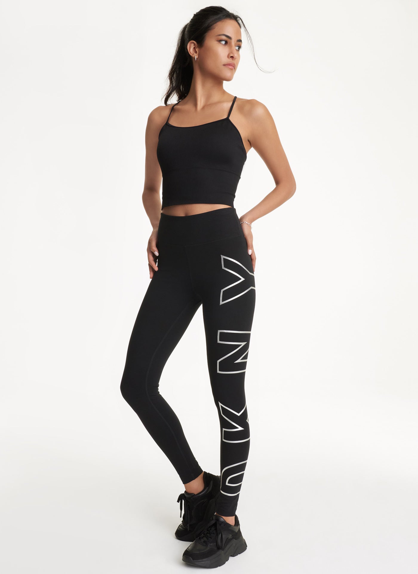 HIGH WAIST 7/8 EXPLODED LOGO LEGGINGS VIEW 3 | Leggings