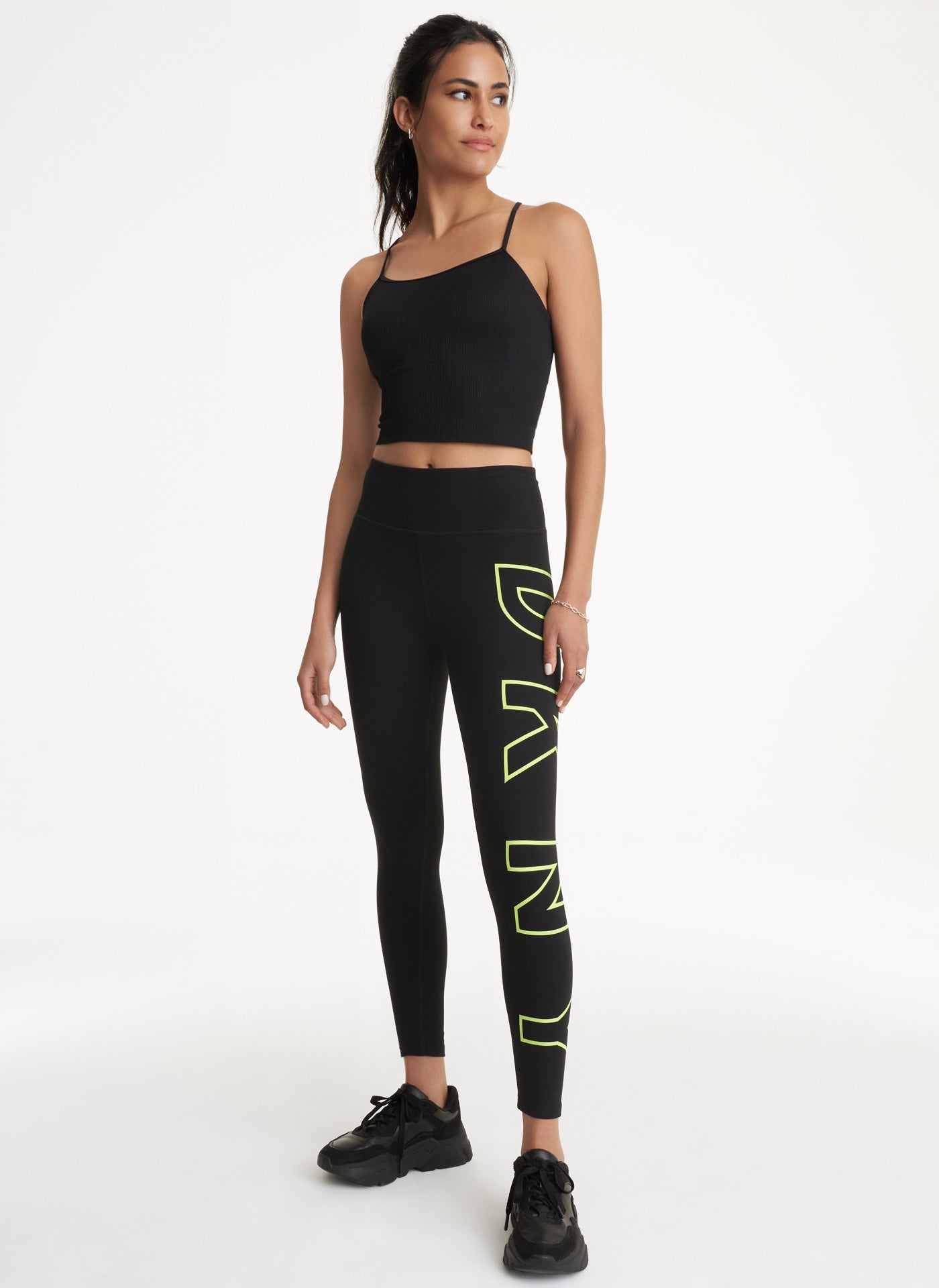 HIGH WAIST 7/8 EXPLODED LOGO LEGGINGS VIEW 3 | Not Clearance or Preorder