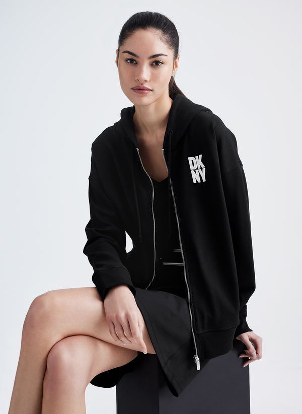 DKNY Women's Sweatshirt Fitness Athletic Jacket Pink Size X-Large