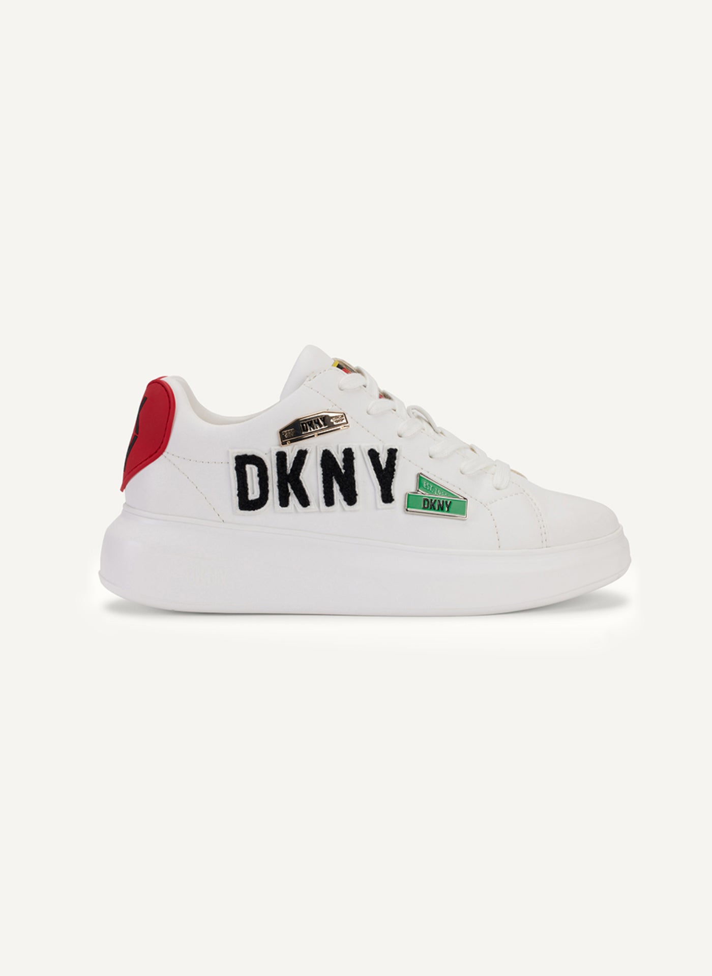 DKNY JEWEL CITY SIGNS LACE UP SNEAKER,White