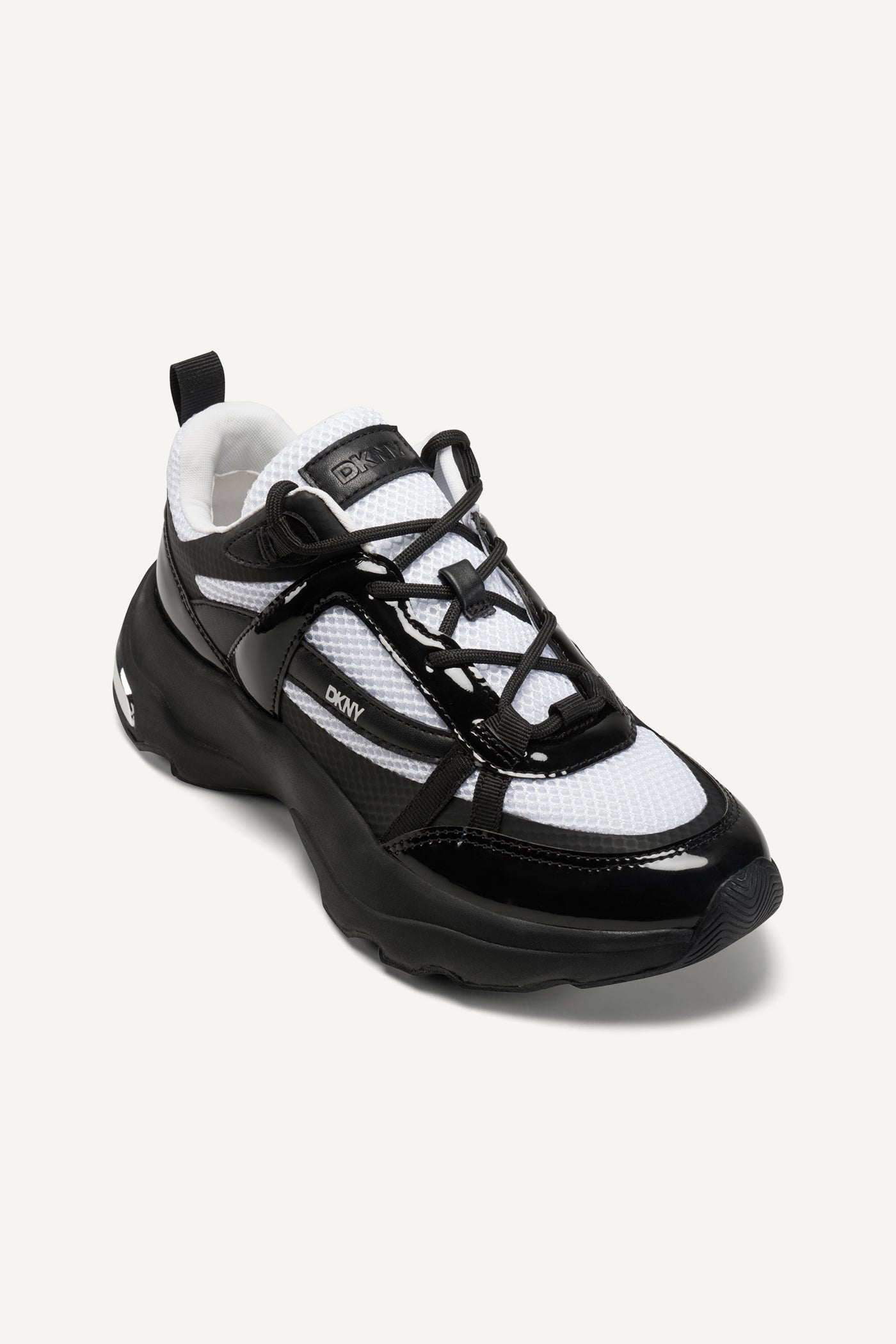 WHITE/BLACK JUNA LACE-UP SNEAKERS, VIEW 2 | Shoes