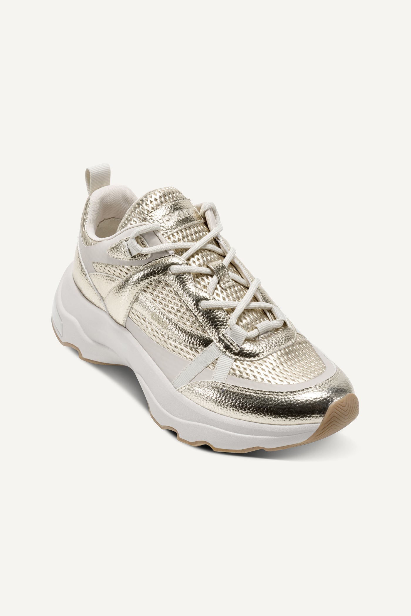 WHITE GOLD JUNA LACE UP SNEAKERS, VIEW 1 | Sneakers
