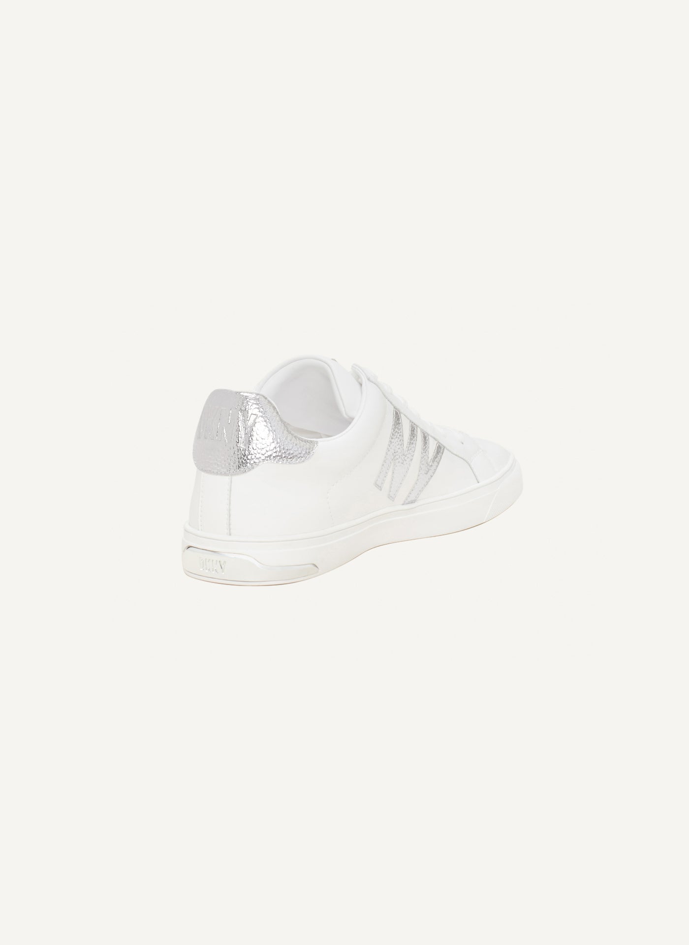BRIGHT WHITE/SILVER ABENI LOGO LOW TOP SNEAKER, VIEW 2 | Included in discounts