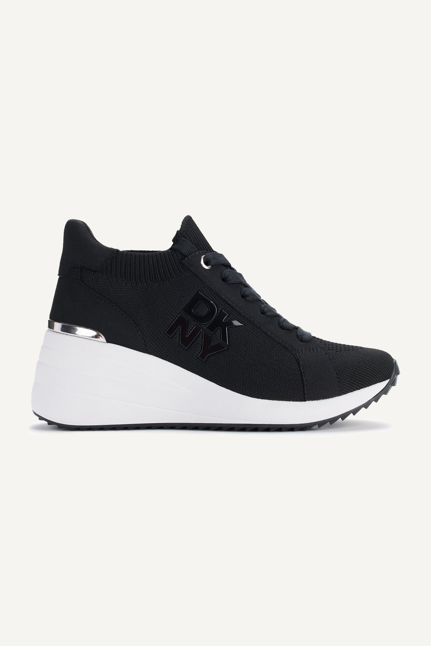 Black KASIA LACE UP WEDGE, VIEW 1 | Sneakers