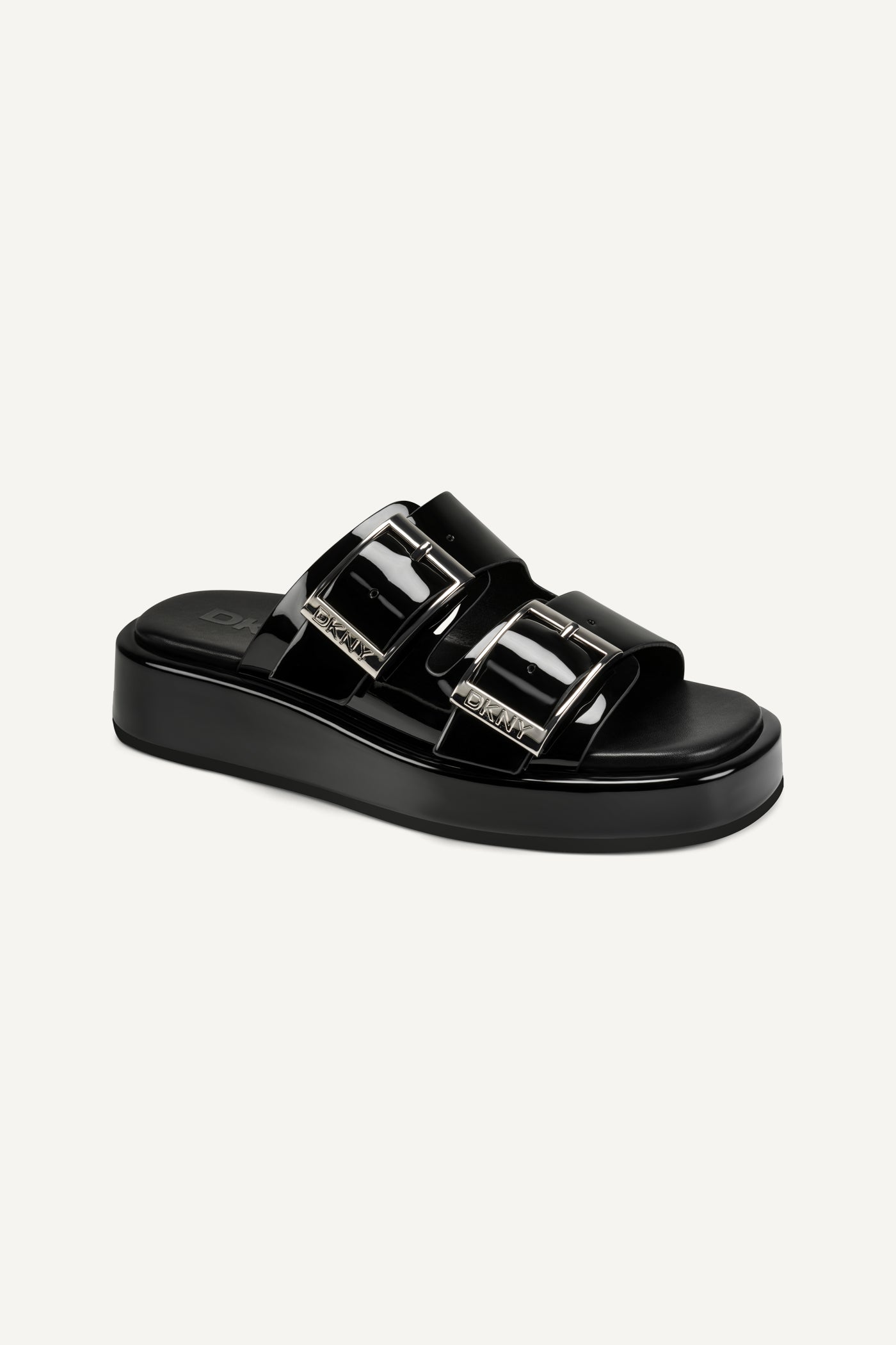 Black LEOCADIA PLATFORM SLIDE, VIEW 2 | Sandals