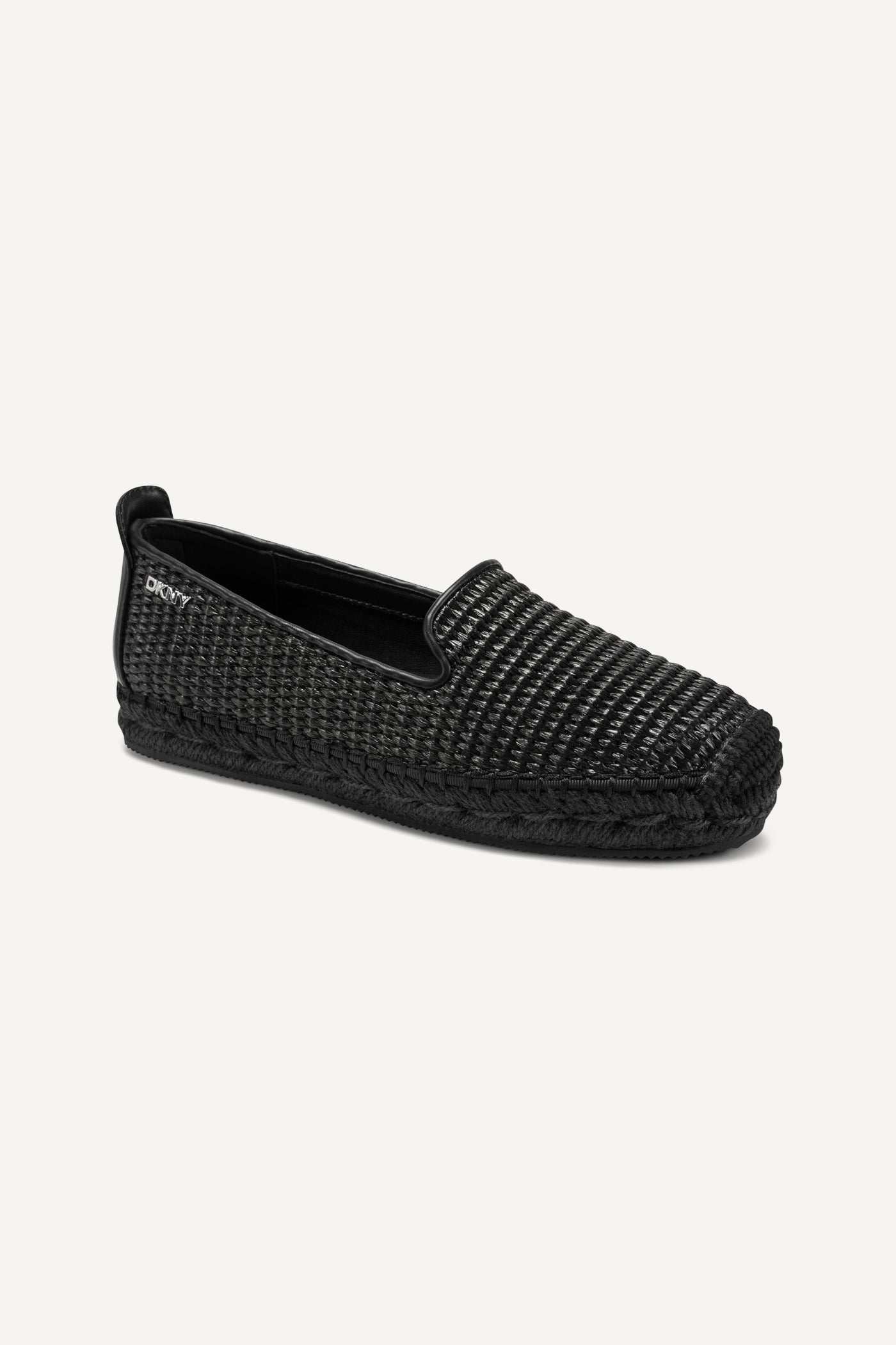 Black MALLANDRA RAFFIA FLAT ESPADRILLE, VIEW 2 | Sandals