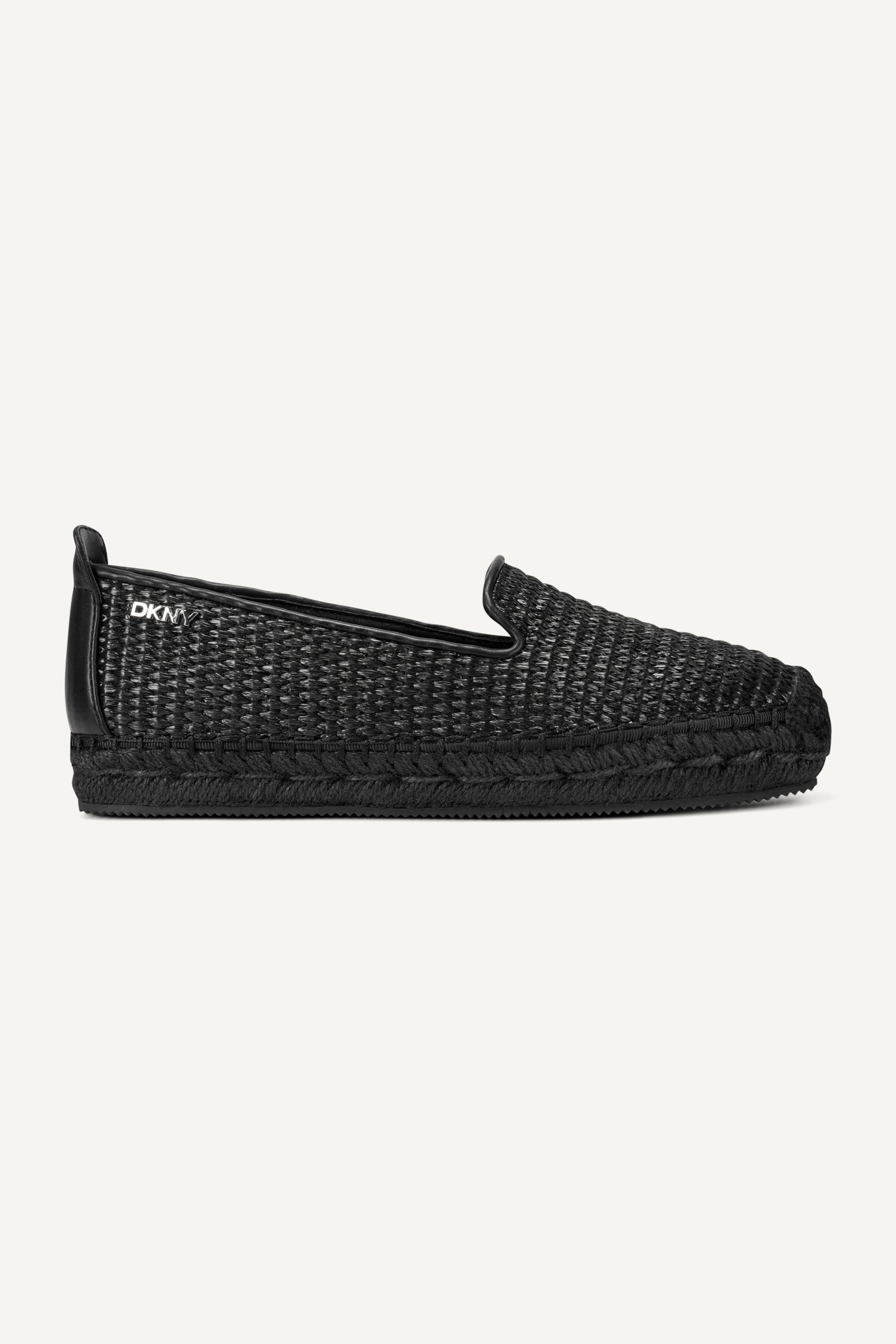 Black MALLANDRA RAFFIA FLAT ESPADRILLE, VIEW 1 | Sandals