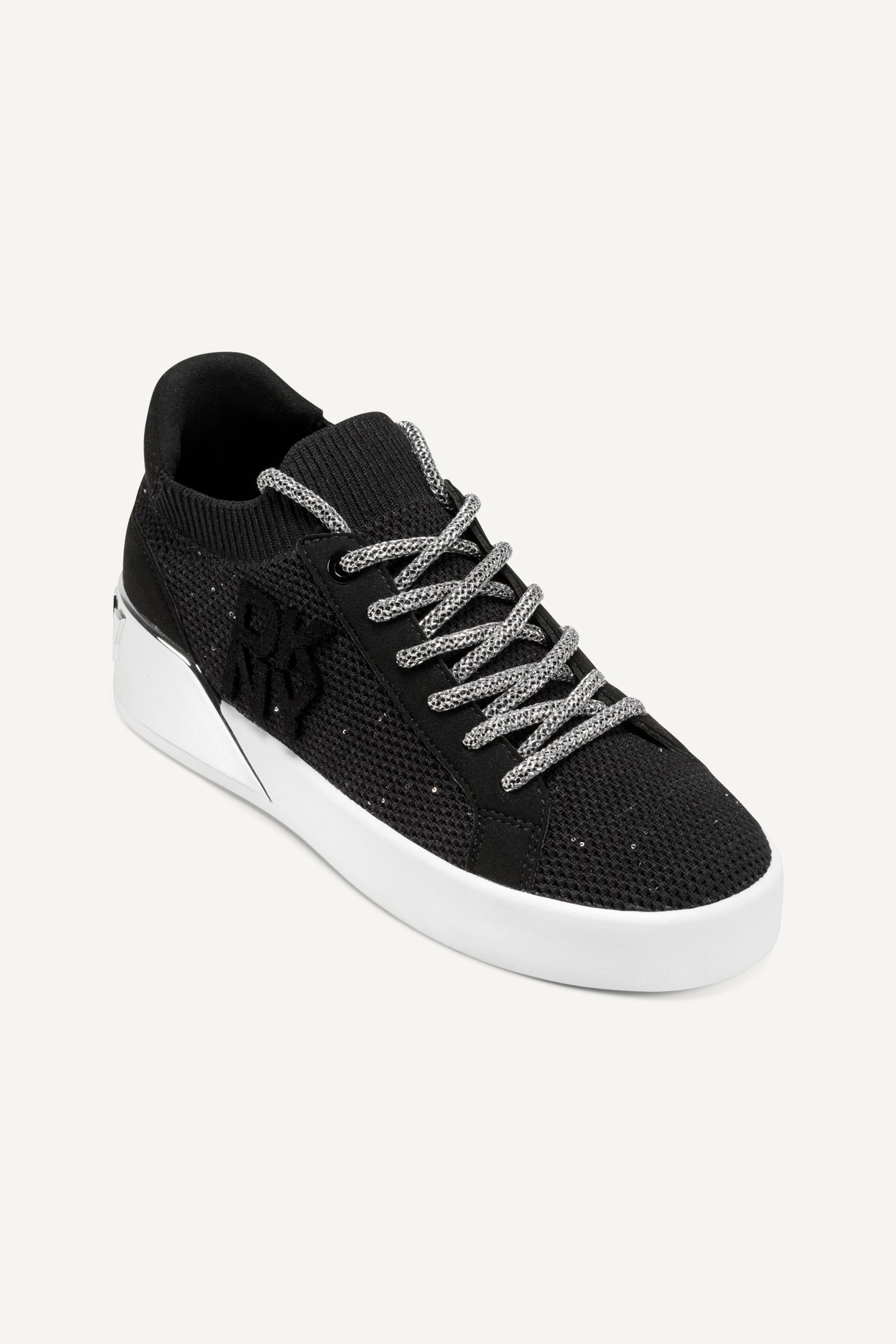 BLACK/NICKEL MALLORY LACE UP SNEAKER, VIEW 2 | Shoes