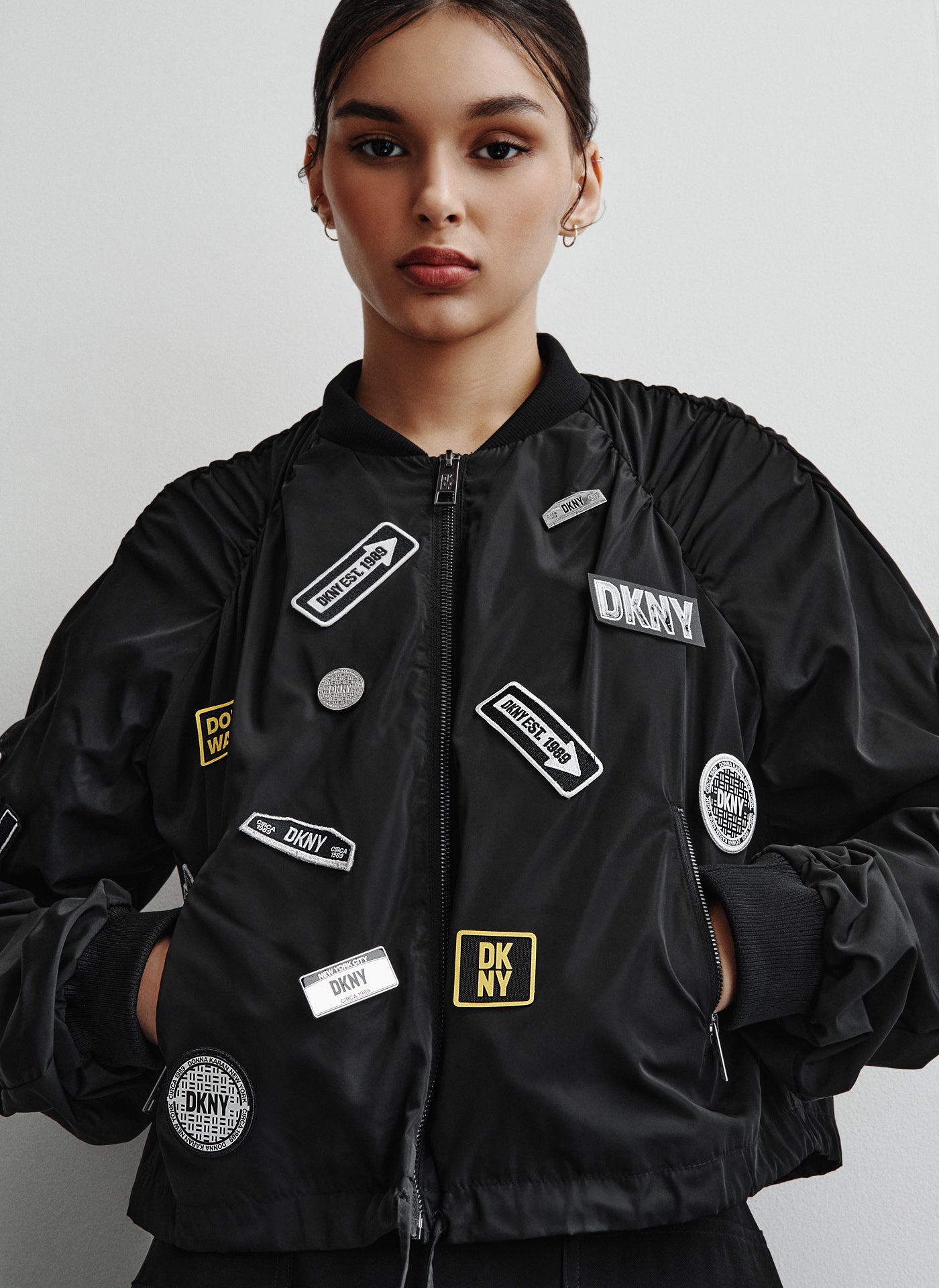 CROPPED EMBELLISHED BOMBER JACKET VIEW 3 | Not Clearance or Preorder