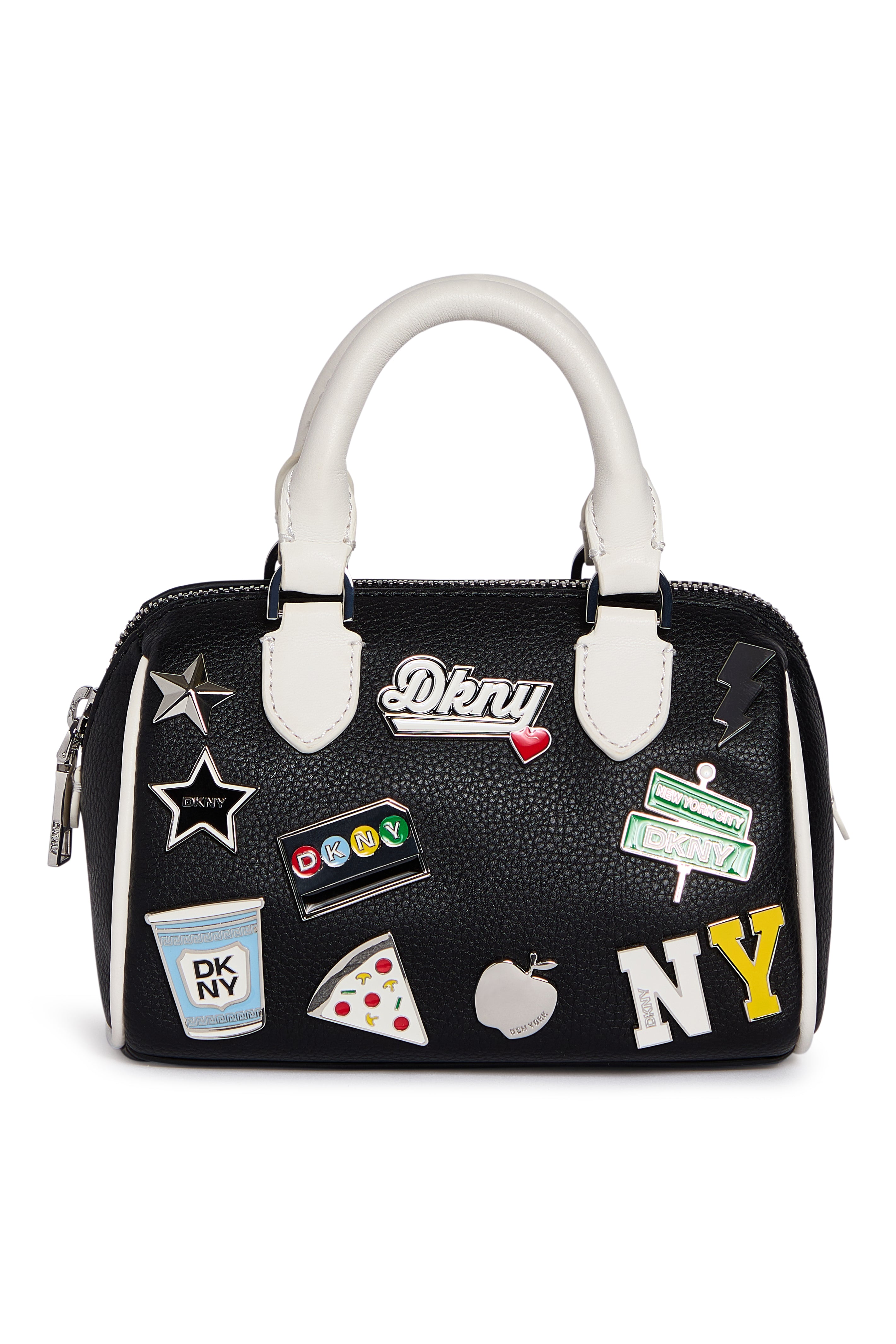 BLACK/MARSHMALLOW NELL SMALL SATCHEL CROSSBODY, VIEW 1 | Bags