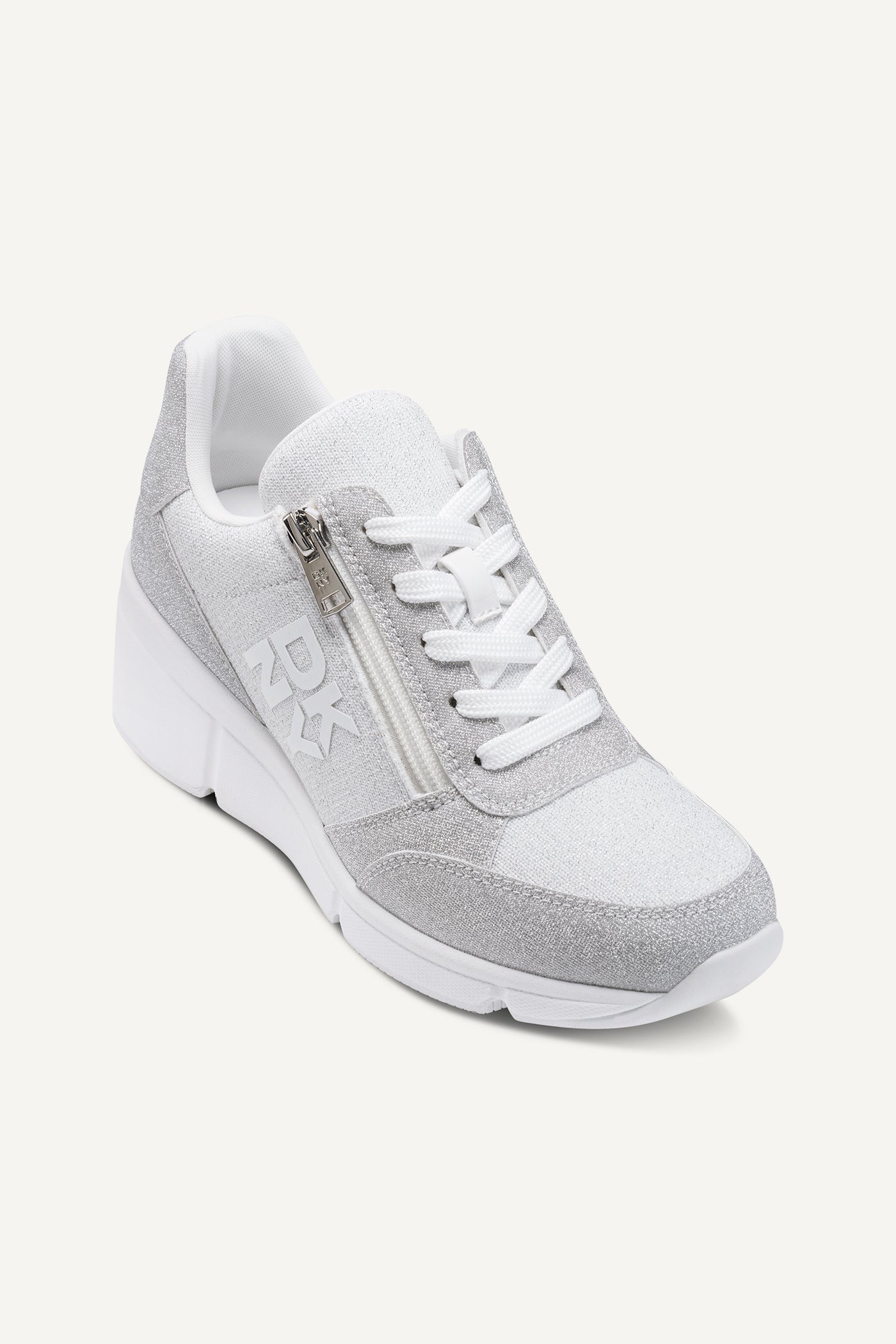 White SORVINO LACE UP WEDGE SNEAKER, VIEW 2 | New Arrivals