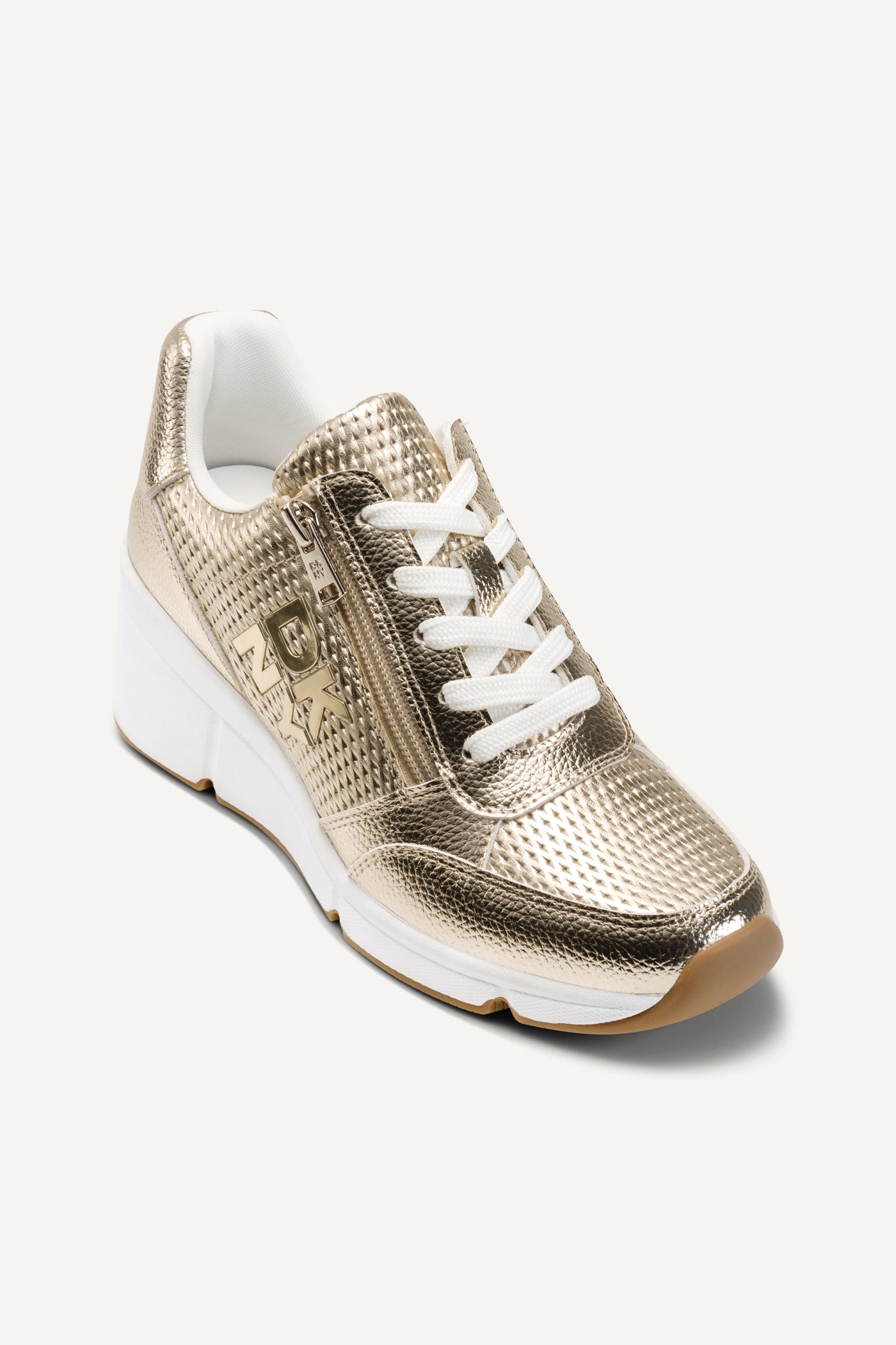WHITE GOLD SORVINO WEDGE SNEAKER, VIEW 2 | Sneakers