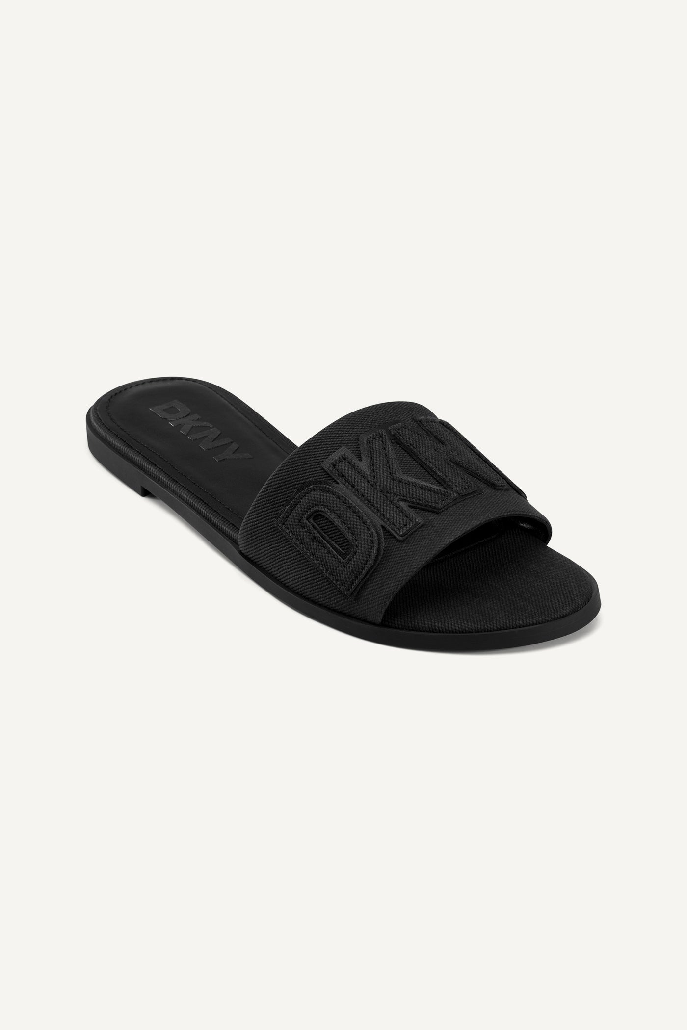 DARK DENIM WILLOW FLAT SLIDE, VIEW 2 | Summer Essentials