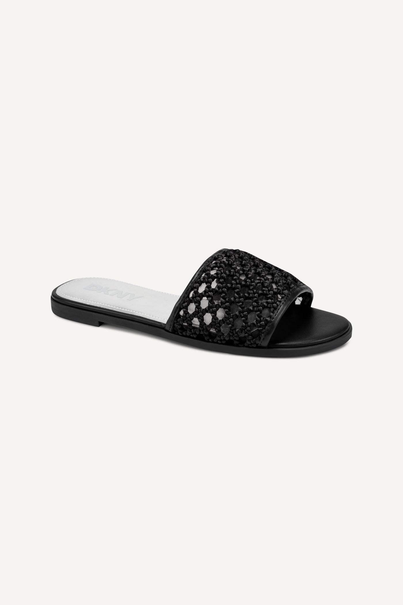 Black WINTER FLAT SLIDE, VIEW 2 | Sandals