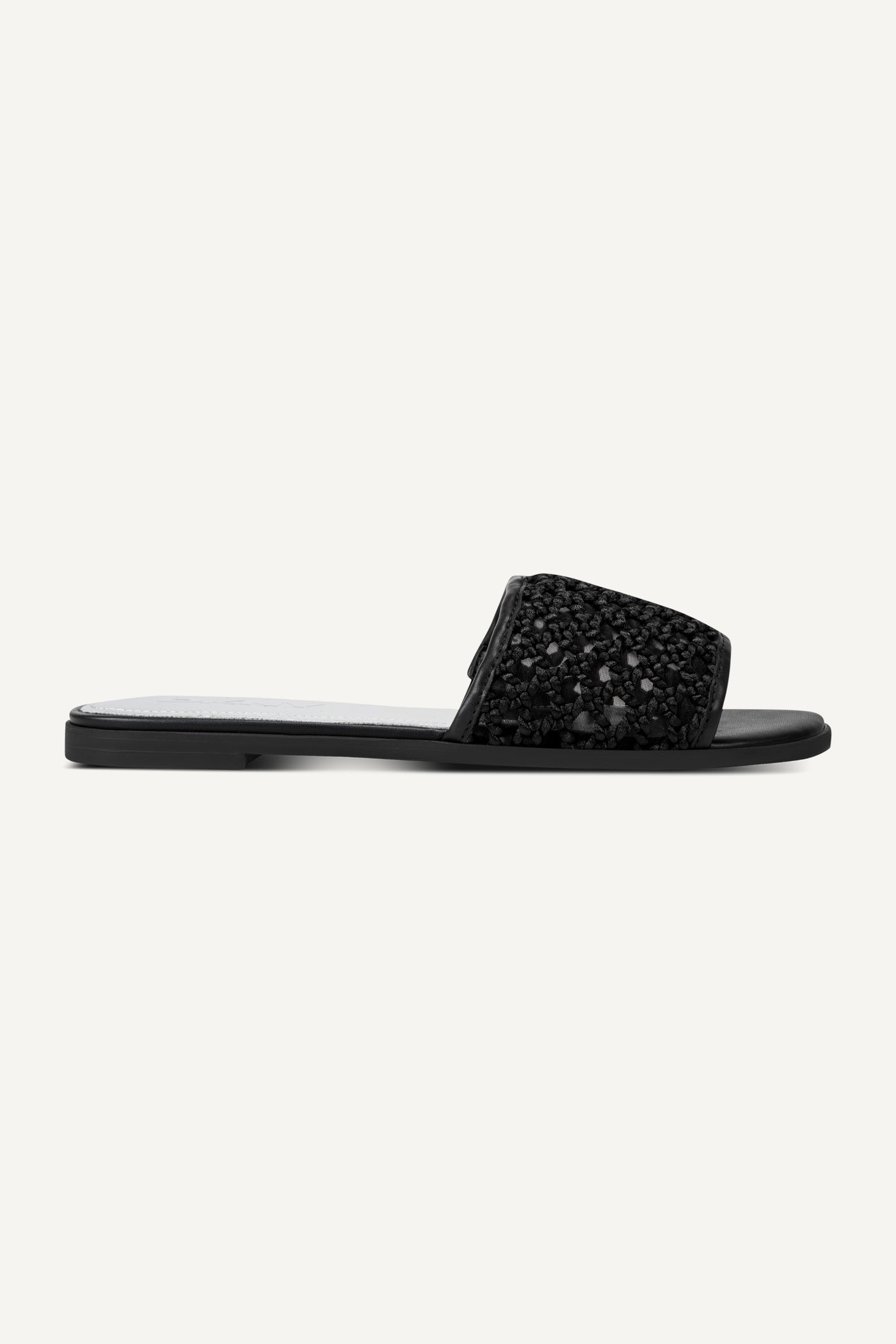 Black WINTER FLAT SLIDE, VIEW 1 | Sandals