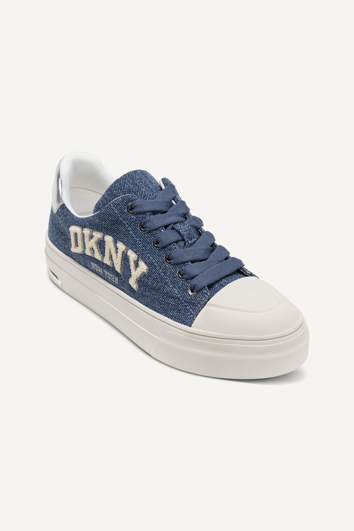 DARK BLUE YORK DENIM LACE UP SNEAKER, VIEW 2 | Sneakers