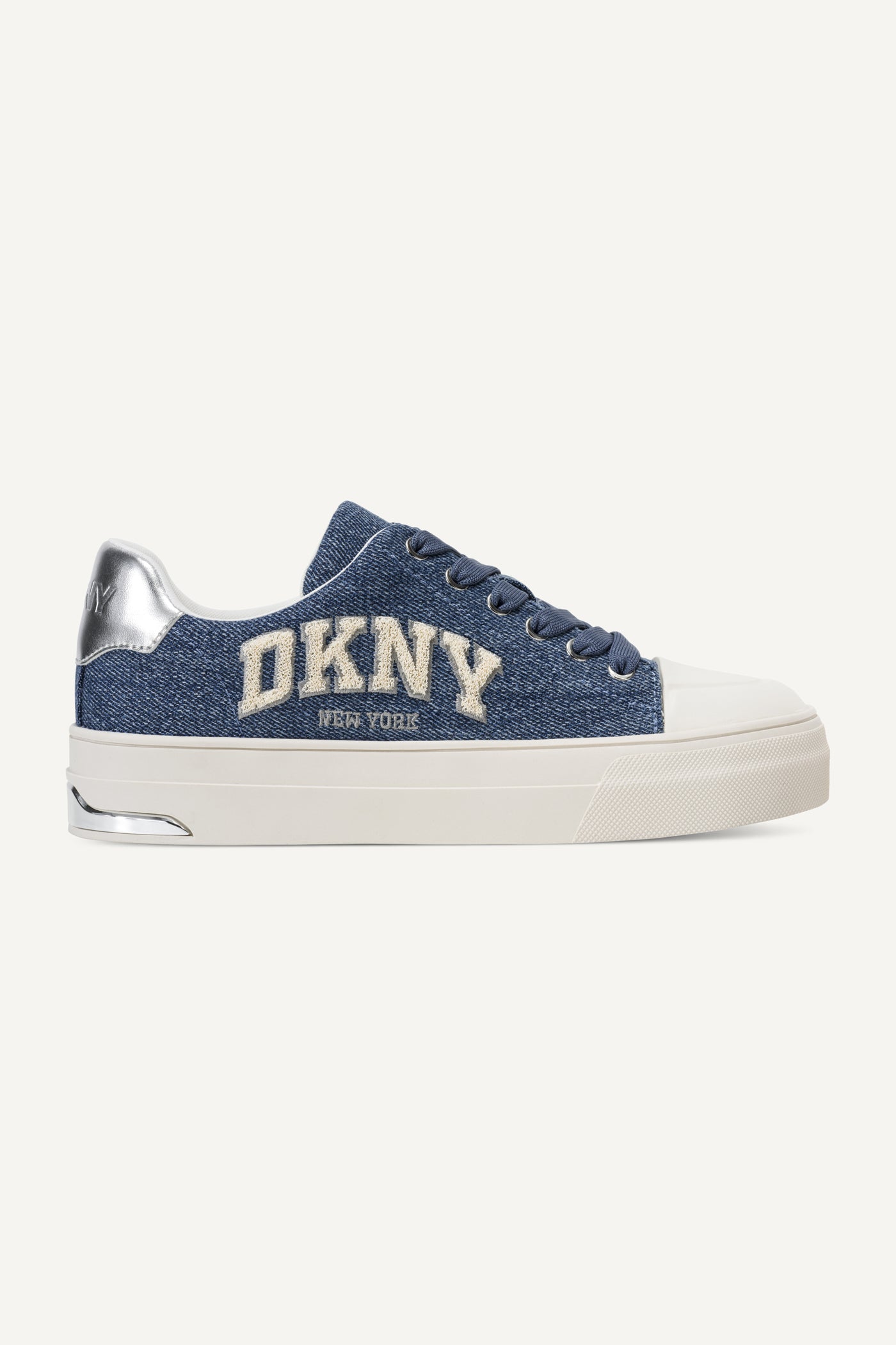 DARK BLUE YORK DENIM LACE UP SNEAKER, VIEW 1 | Sneakers