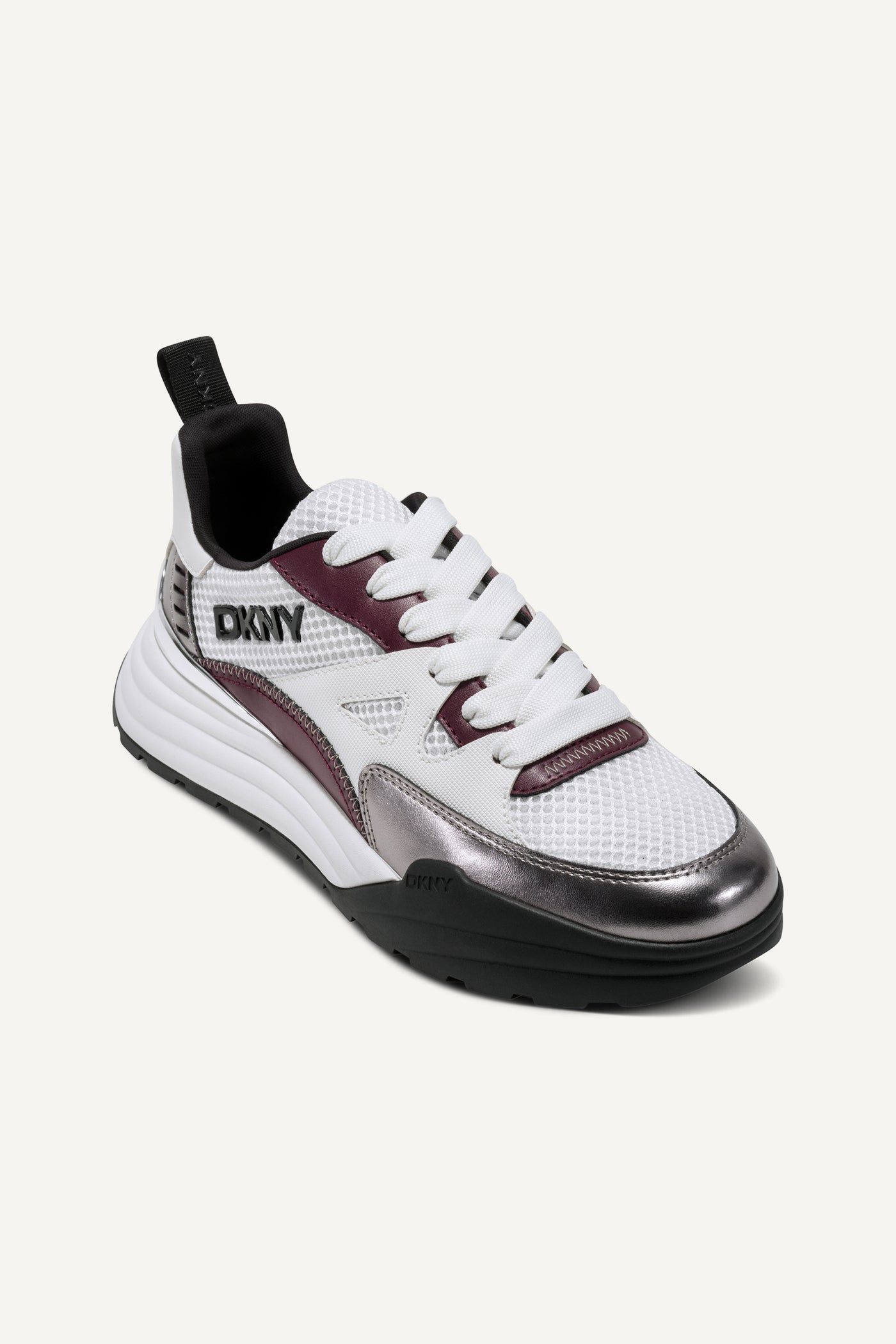 WHITE/NICKEL ZANIRA LACE-UP SNEAKER, VIEW 2 | Sneakers